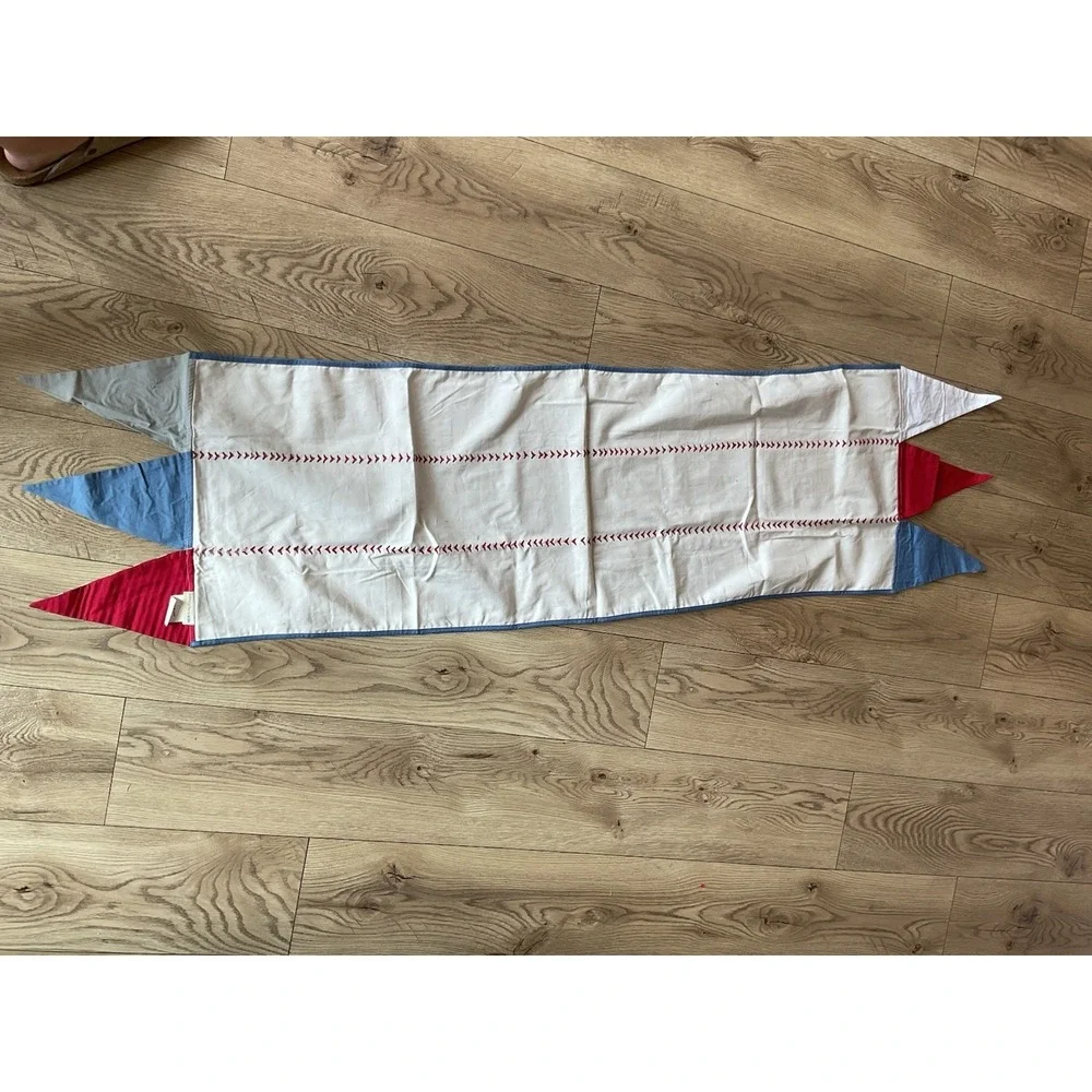Pottery Barn Kids Baseball Pennant Sports Themed Table Runner 70x17  100% Cotton
